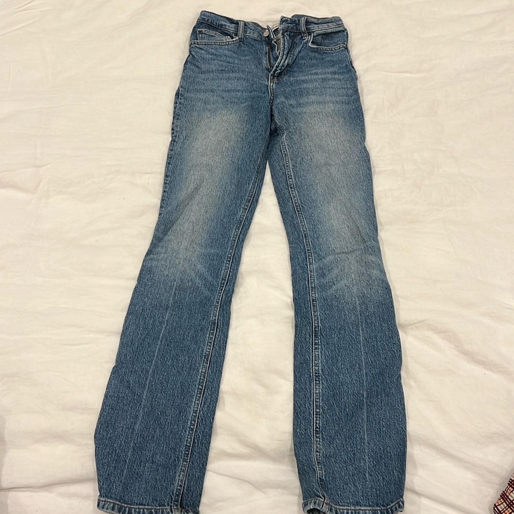 Reformation Cynthia High waisted Bootcut Blue Jeans